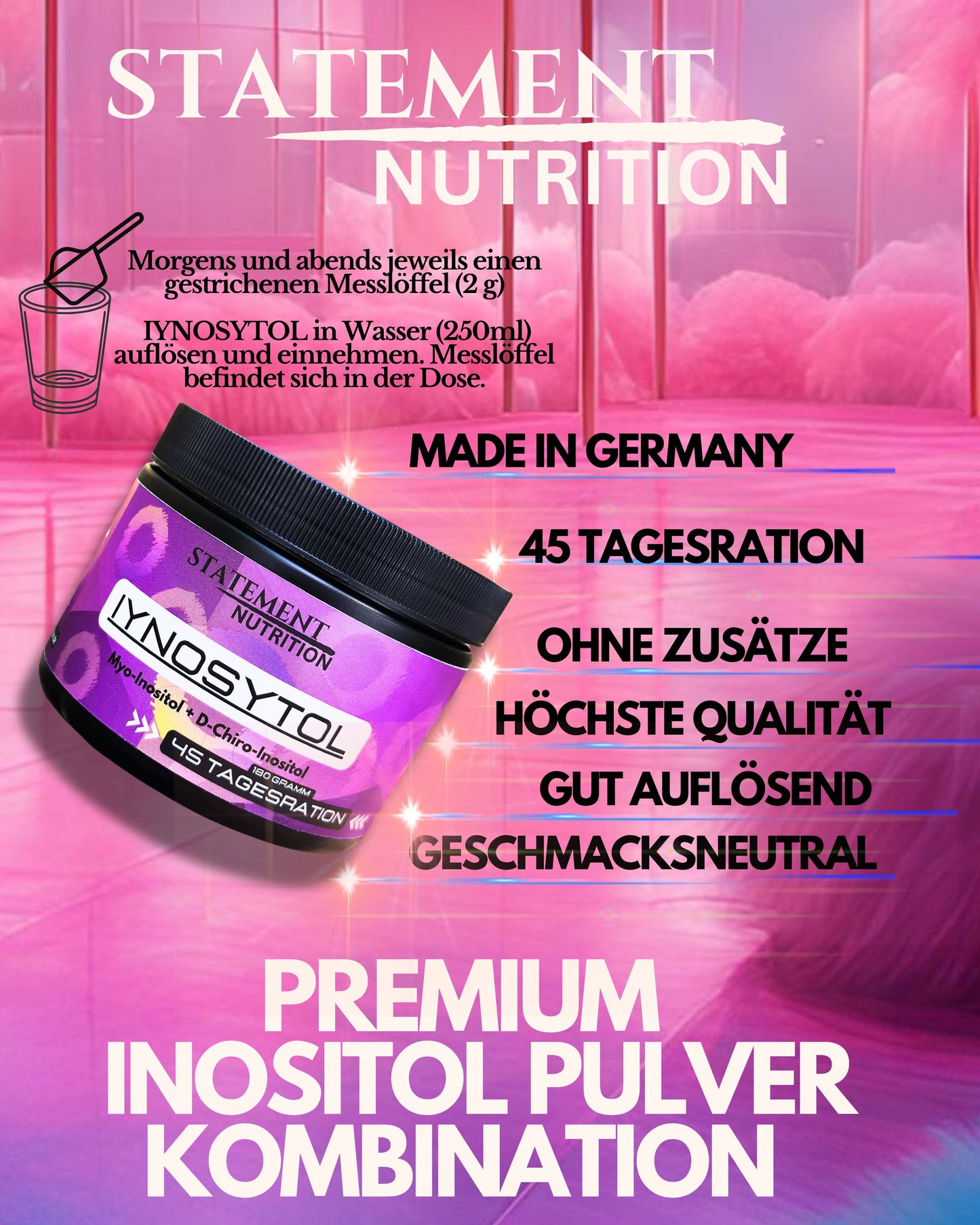 IYNOSYTOL BOX PULVER+*KAPSEL EDITION* MYO+D-CHIRO INOSITOL (4 Monatsvorrat)